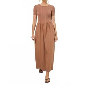 NEW MON RENN eternal knit combo dress in hazelnut